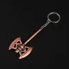 New best-selling film and television peripheral double-headed axe zinc alloy keychain, Marvel Avengers keychain pendant details Picture